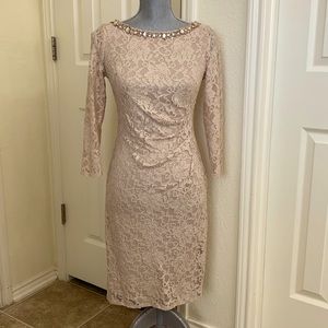 Golden Cream color Evening dress.